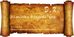 Dianiska Kleopátra névjegykártya